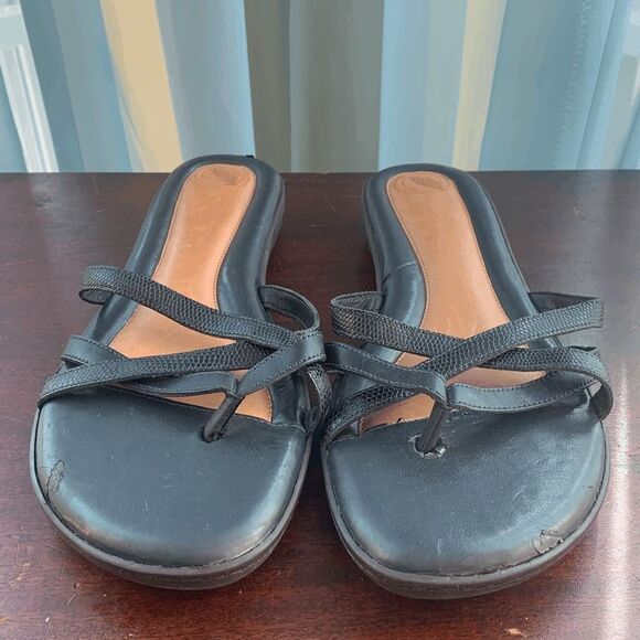 Nurture Womens Sandals Flats Strappy Slides Open Toe Black Size 11 - Picture 1 of 10